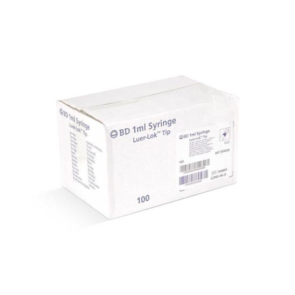 BD Luer-Lok™ Syringe, Sterile, Latex-Free, 1mL in 1 100 mL Graduations Hot on Sale - Image 2