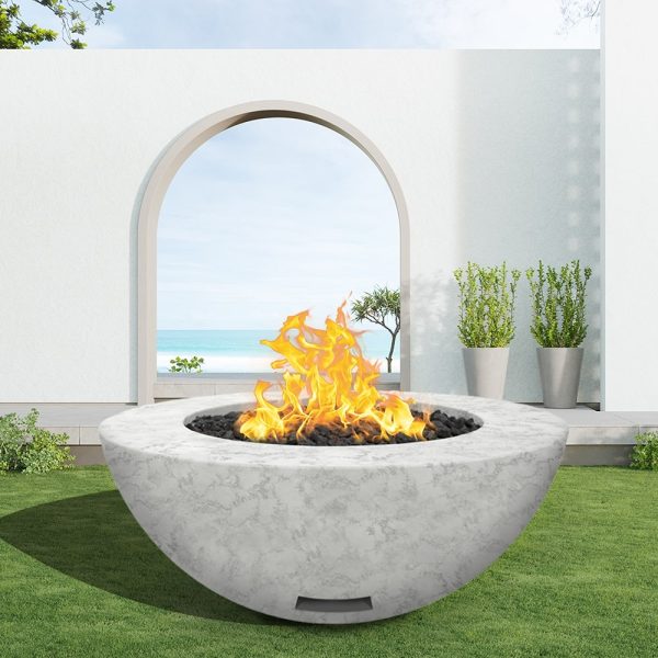 Modern Blaze 48-Inch Round Concrete Gas Fire Bowl with Push Button Ignition Online Hot Sale - Image 5