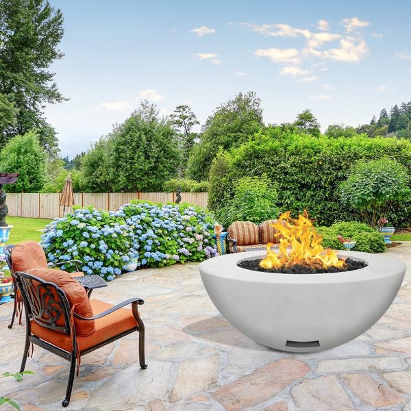 Modern Blaze 48-Inch Round Concrete Gas Fire Bowl with Push Button Ignition Online Hot Sale - Image 2