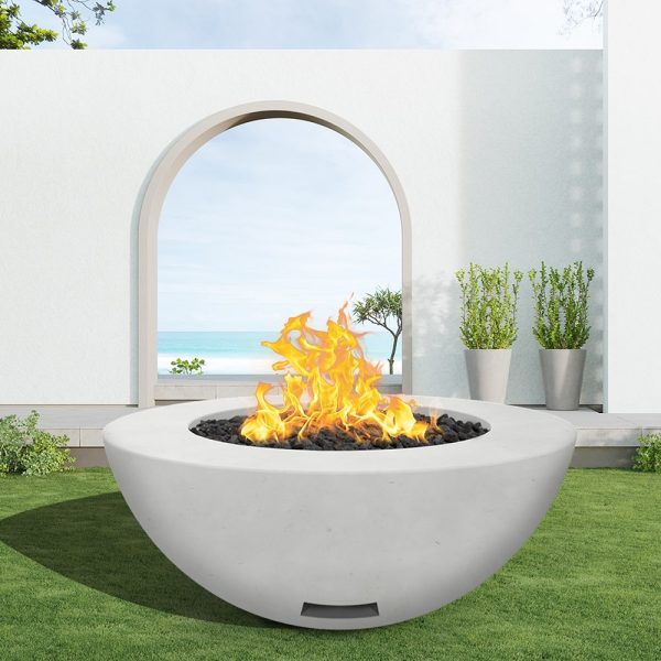 Modern Blaze 48-Inch Round Concrete Gas Fire Bowl with Push Button Ignition Online Hot Sale - Image 3